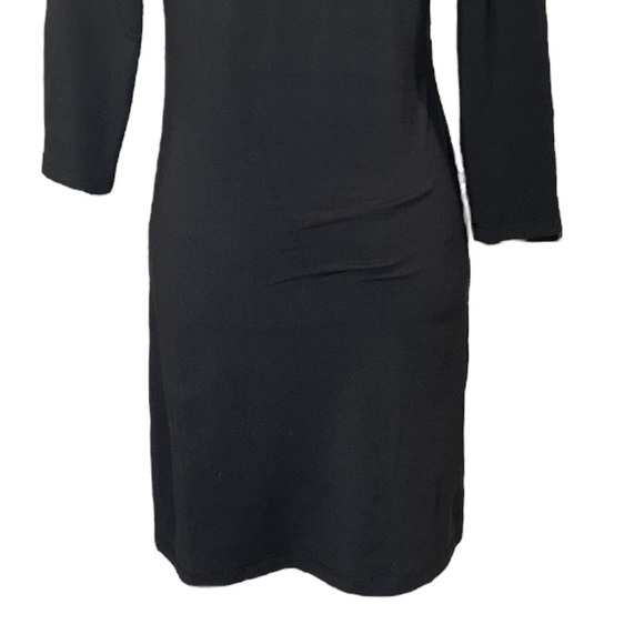 NEW Susana Monaco Black Draped Cowl Neck Knit Mini Dress - L - Picture 8 of 16